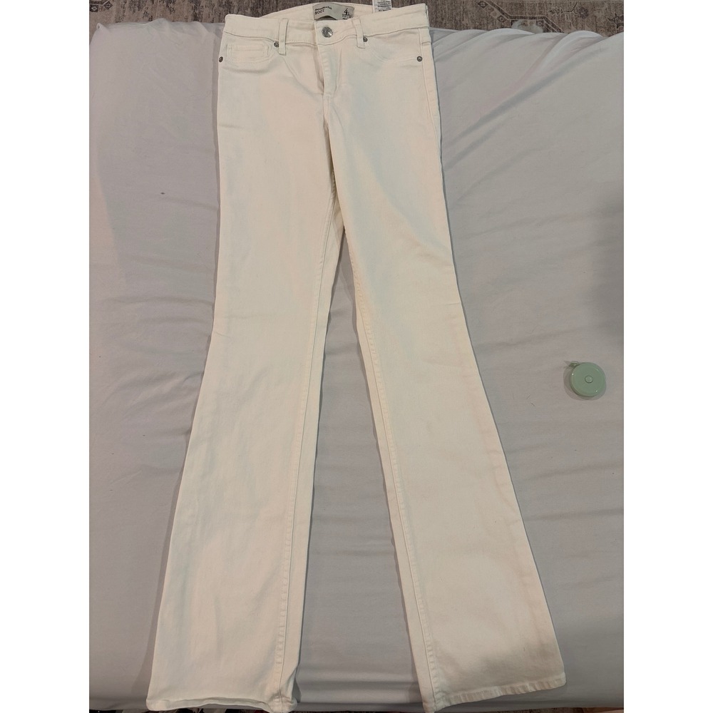 Abercrombie & Fitch Bootcut Jeans Womens 4L W27 L35 Cream White Denim Long